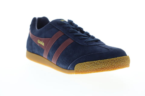 Gola Harrier Suede CMA192 Mens Blue Suede Lace Up Low Top Sneakers Shoes