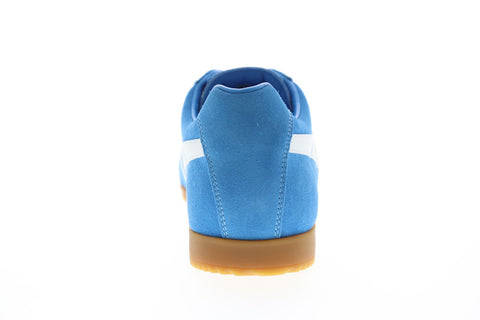 Gola Harrier Suede CMA192 Mens Blue Suede Lace Up Low Top Sneakers Shoes