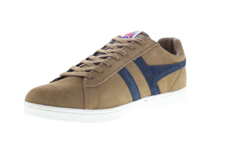 Gola Equipe Suede CMA495 Mens Brown Suede Lace Up Low Top Sneakers Shoes