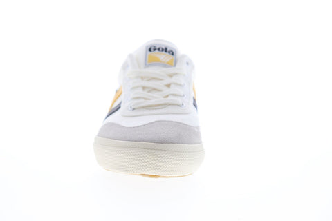 Gola Badminton CMA548 Mens White Canvas Lace Up Low Top Sneakers Shoes