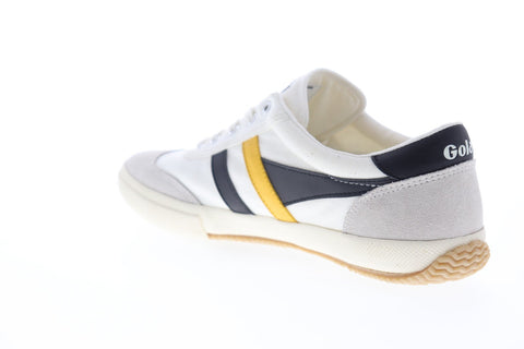 Gola Badminton CMA548 Mens White Canvas Lace Up Low Top Sneakers Shoes