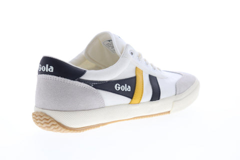 Gola Badminton CMA548 Mens White Canvas Lace Up Low Top Sneakers Shoes