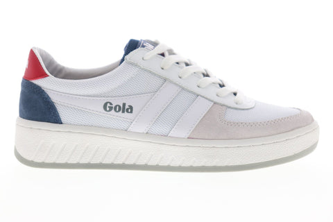 Gola Grandslam Mesh CMA588 Mens White Mesh Lace Up Low Top Sneakers Shoes
