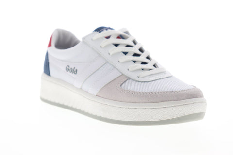 Gola Grandslam Mesh CMA588 Mens White Mesh Lace Up Low Top Sneakers Shoes
