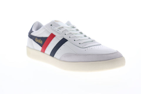 Gola Inca Leather CMA686 Mens White Leather Lace Up Low Top Sneakers Shoes