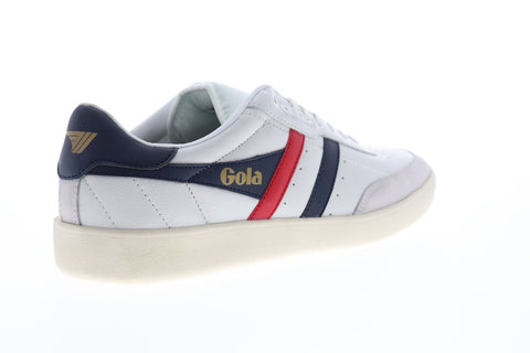 Gola Inca Leather CMA686 Mens White Leather Lace Up Low Top Sneakers Shoes
