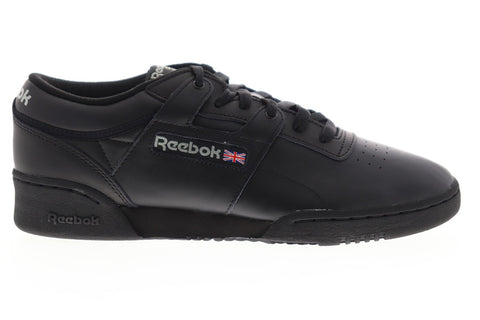 Reebok Workout Low CN0637 Mens Black Leather Athletic Cross Training Shoes