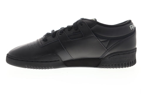 Reebok Workout Low CN0637 Mens Black Leather Athletic Cross Training Shoes
