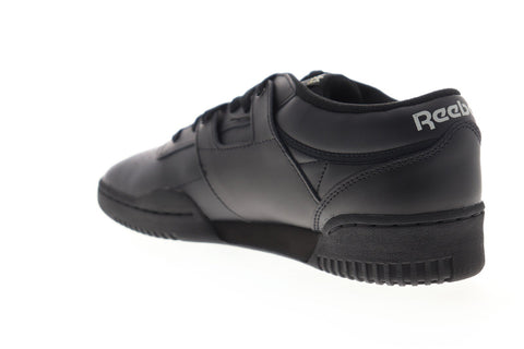 Reebok Workout Low CN0637 Mens Black Leather Athletic Cross Training Shoes