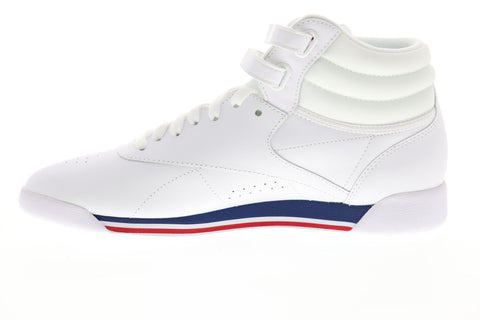 Reebok Freestyle HI CN2964 Womens White Leather Lace Up High Top Sneakers Shoes