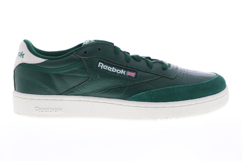 Reebok Club C 85 MU CN3600 Mens Green Leather Lace Up Low Top Sneakers Shoes