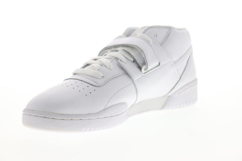 Reebok Workout Clean Mid Strap MU CN3915 Mens White Lifestyle Sneakers Shoes