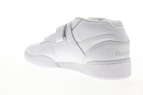 Reebok Workout Clean Mid Strap MU CN3915 Mens White Lifestyle Sneakers Shoes