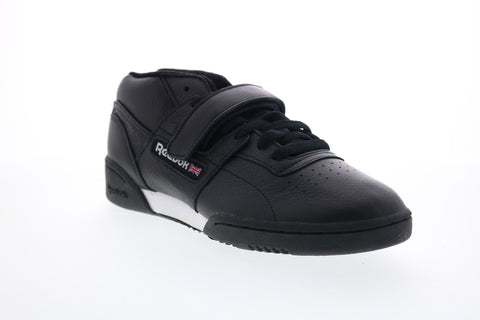 Reebok Workout Clean Mid Strap MU CN3916 Mens Black Low Top Sneakers Shoes