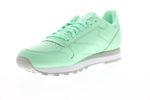 Reebok Classics Leather MU CN5382 Mens Green Leather Low Top Sneakers Shoes