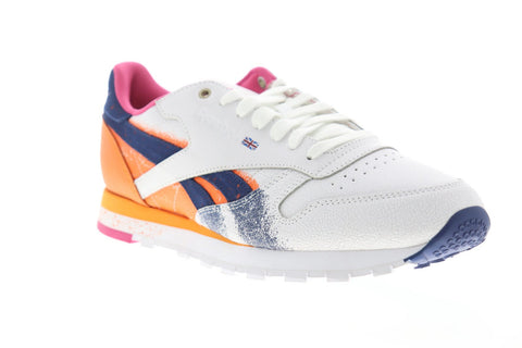 Reebok Classics Leather Montana Mens White Leather Low Top Sneakers Shoes