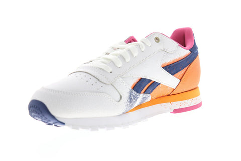 Reebok Classics Leather Montana Mens White Leather Low Top Sneakers Shoes