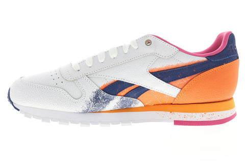 Reebok Classics Leather Montana Mens White Leather Low Top Sneakers Shoes