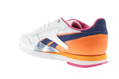 Reebok Classics Leather Montana Mens White Leather Low Top Sneakers Shoes