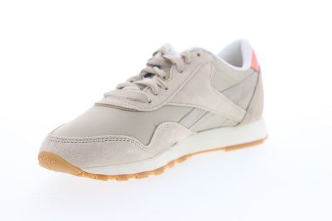 Reebok Classic Nylon CN6688 Womens Beige Suede Lace Up Sneakers Shoes 