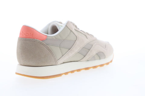 Reebok Classic Nylon CN6688 Womens Beige Suede Lace Up Sneakers Shoes 