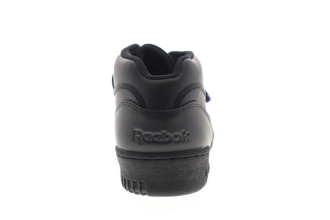 Reebok Workout Clean Mid Strap Mens Black Leather Low Top Sneakers Shoes