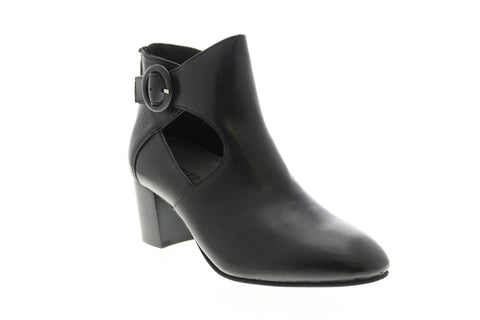 Earth Inc. Corinth Womens Black Leather Zipper Ankle & Booties Boots