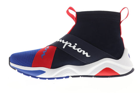 Champion Rally Crossover Blue Textile Athletic Slip On Training Shoes