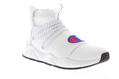 Champion Rally Hype Mid Mens White Textile Athletic Slip On Training Shoes