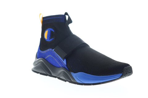 Champion Rally Lockdown CP100239M Mens Black Mesh Strap High Top Sneakers Shoes