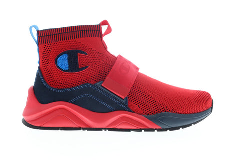 Champion Rally Lockdown CP100241M Mens Red Mesh Strap High Top Sneakers Shoes