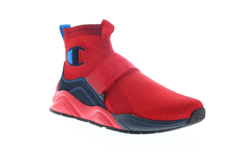 Champion Rally Lockdown CP100241M Mens Red Mesh Strap High Top Sneakers Shoes