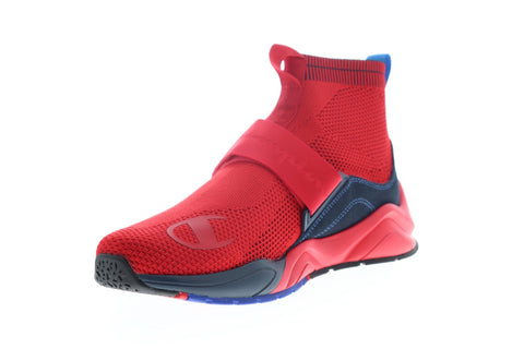 Champion Rally Lockdown CP100241M Mens Red Mesh Strap High Top Sneakers Shoes
