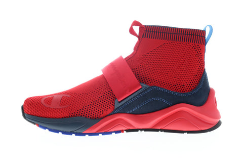 Champion Rally Lockdown CP100241M Mens Red Mesh Strap High Top Sneakers Shoes