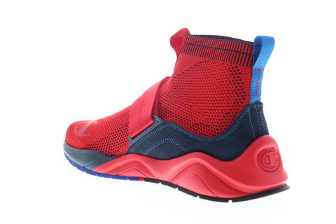 Champion Rally Lockdown CP100241M Mens Red Mesh Strap High Top Sneakers Shoes