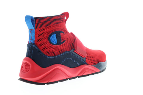Champion Rally Lockdown CP100241M Mens Red Mesh Strap High Top Sneakers Shoes