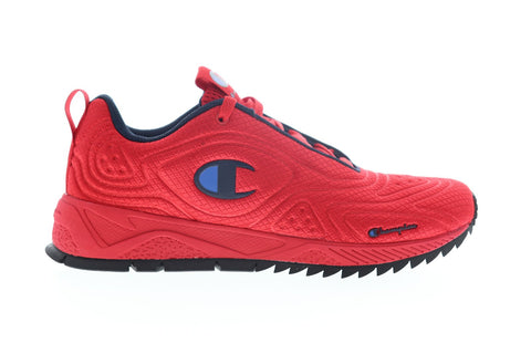 Champion Flex 19 CP100250M Mens Red Suede Lace Up Low Top Sneakers Shoes