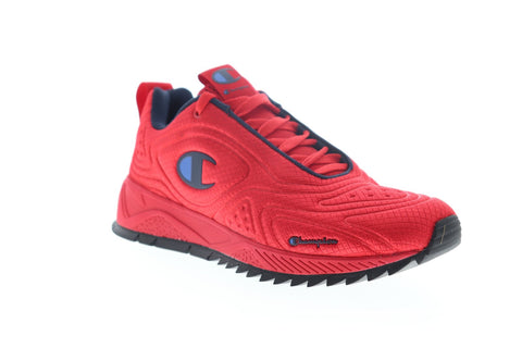 Champion Flex 19 CP100250M Mens Red Suede Lace Up Low Top Sneakers Shoes