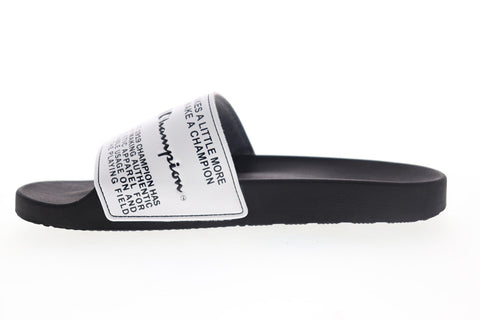 Champion IPO Split Jock Mens Black Synthetic Slides Slip On Sandals Shoes