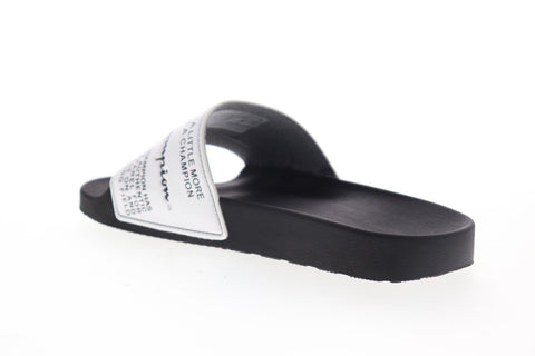 Champion IPO Split Jock Mens Black Synthetic Slides Slip On Sandals Shoes