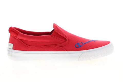 Champion Fringe Slip On CP100558M Mens Red Canvas Slip On Sneakers Shoes