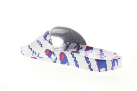 Champion IPO Mega Script CP100570M Mens White Synthetic Slides Sandals Shoes