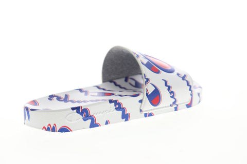 Champion IPO Mega Script CP100570M Mens White Synthetic Slides Sandals Shoes