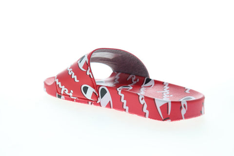 Champion IPO Mega Script CP100572M Mens Red Synthetic Slides Sandals Shoes