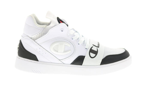 Champion Hype Cup Mid CP100888M Mens White Leather Lifestyle Sneakers Shoes