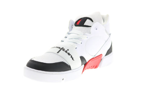 Champion Hype Cup Mid CP100888M Mens White Leather Lifestyle Sneakers Shoes