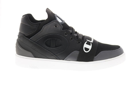 Champion Hype Cup Mid CP100889M Mens Black Leather Lifestyle Sneakers Shoes
