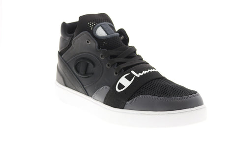 Champion Hype Cup Mid CP100889M Mens Black Leather Lifestyle Sneakers Shoes
