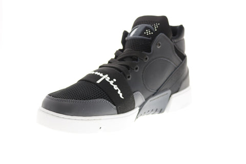 Champion Hype Cup Mid CP100889M Mens Black Leather Lifestyle Sneakers Shoes