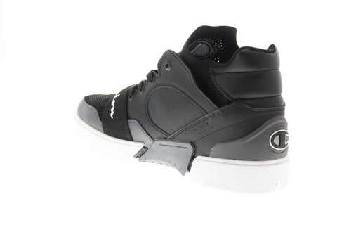 Champion Hype Cup Mid CP100889M Mens Black Leather Lifestyle Sneakers Shoes